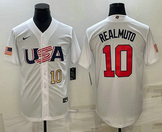 Men's USA Baseball #10 JT Realmuto Number 2023 White World Baseball Classic Stitched Jersey,We sell and wholesale Men's USA Baseball #10 JT Realmuto Number 2023 White World Baseball Classic Stitched Jersey on line form chian!